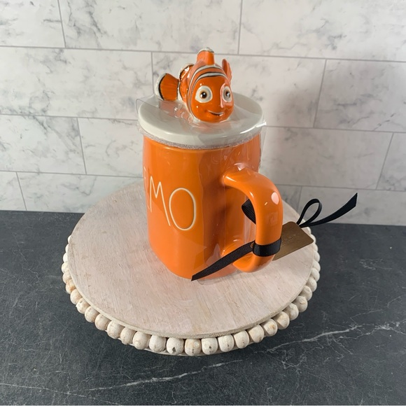 Nemo Mug RAE DUNN PIXAR NEMO Orange MUG WITH TOPPER NWT - Picture 5 of 6